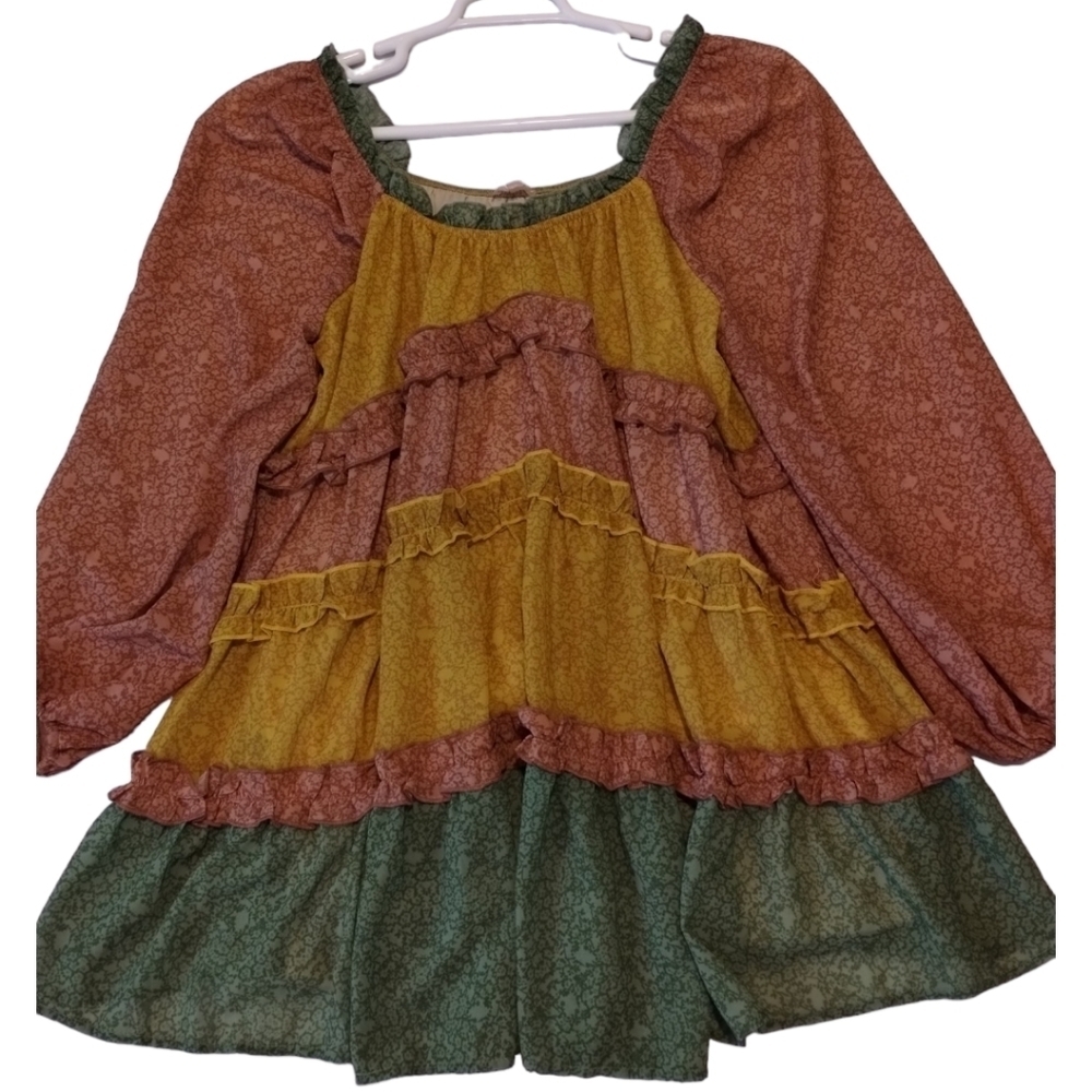 Love Colette Swing Ruffled Mini-Dress Women's S Boho Cottage Coquette‎ - Picture 7 of 9